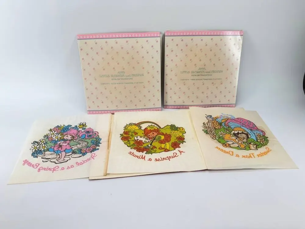 Vintage 1983 Avon Little Blossom & Friends Iron-On Transfers Set Of 3 NOS